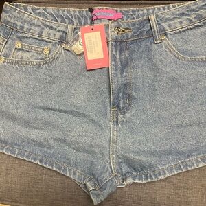 Edikted Light Blue Jean Shorts